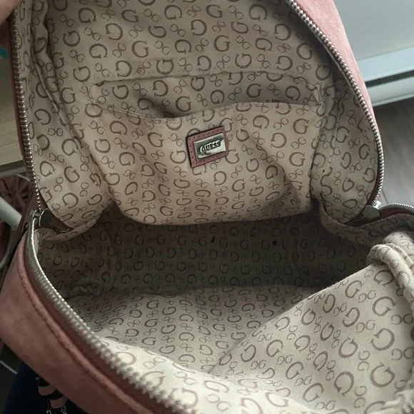 little pink velour back pack from Guess. - Picture 5 of 6